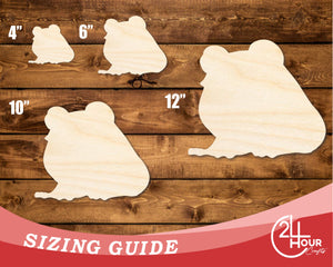 Unfinished Wood Cartoon Frog Shape | DIY Craft Cutout | up to 46" DIY