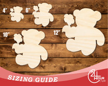 Load image into Gallery viewer, Unfinished Wood Flower Bear Shape | DIY Craft Cutout | up to 46&quot; DIY
