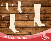 Load image into Gallery viewer, Unfinished Wood Stiletto Boot Shape | DIY Craft Cutout | up to 46&quot; DIY
