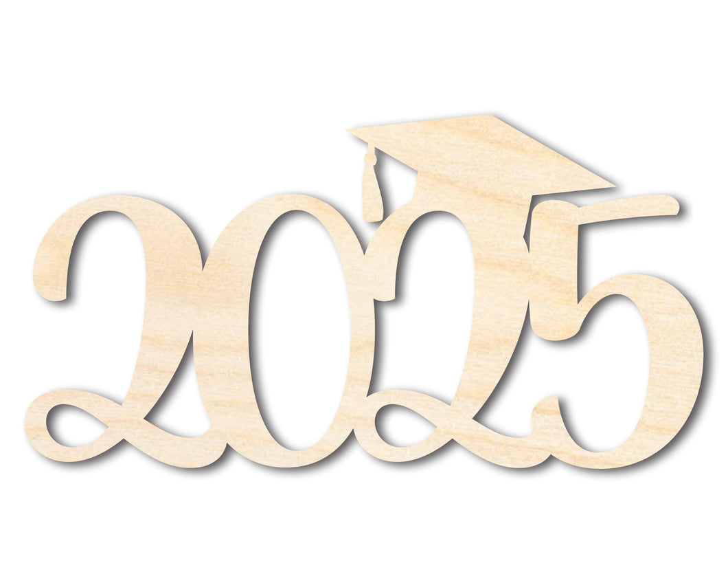 Unfinished Wood Cursive 2025 Shape | DIY Craft Cutout | up to 46