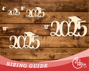 Unfinished Wood Cursive 2025 Shape | DIY Craft Cutout | up to 46" DIY