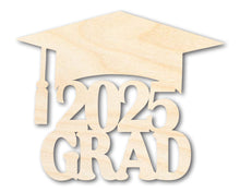 Load image into Gallery viewer, Unfinished Wood 2025 Grad Shape | DIY Craft Cutout | up to 46&quot; DIY
