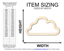 Load image into Gallery viewer, Unfinished Wood Cloud Outline Shape | DIY Craft Cutout | up to 46&quot; DIY
