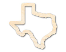 Load image into Gallery viewer, Unfinished Wood Texas Outline Shape | DIY Craft Cutout | up to 46&quot; DIY
