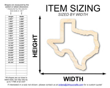 Load image into Gallery viewer, Unfinished Wood Texas Outline Shape | DIY Craft Cutout | up to 46&quot; DIY
