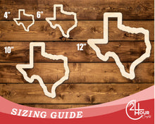 Load image into Gallery viewer, Unfinished Wood Texas Outline Shape | DIY Craft Cutout | up to 46&quot; DIY
