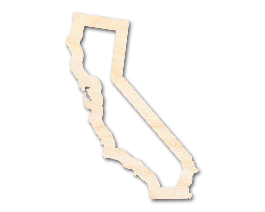 Unfinished Wood California Outline Shape | DIY Craft Cutout | up to 46