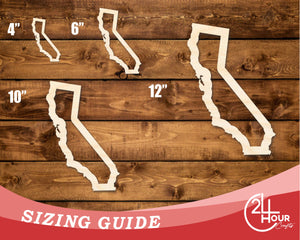 Unfinished Wood California Outline Shape | DIY Craft Cutout | up to 46" DIY