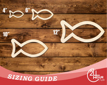 Load image into Gallery viewer, Unfinished Wood Fish Outline Shape | DIY Craft Cutout | up to 46&quot; DIY
