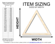 Load image into Gallery viewer, Unfinished Wood Triangle Outline Shape | DIY Craft Cutout | up to 46&quot; DIY
