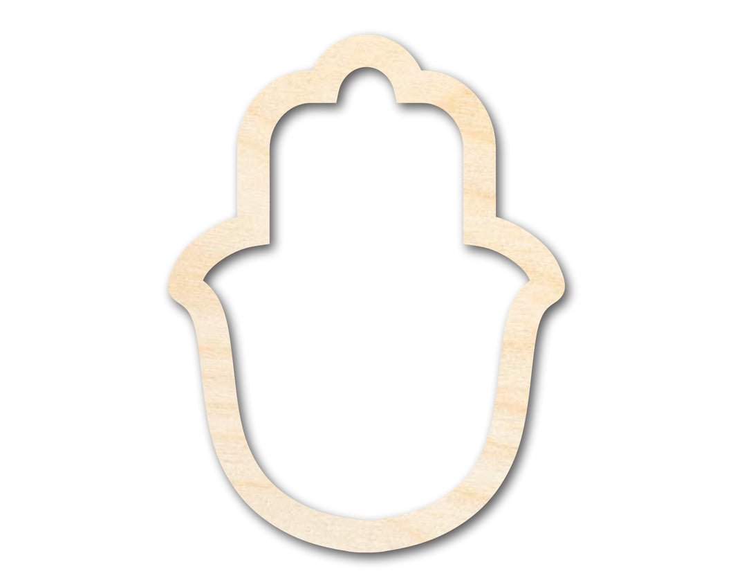 Unfinished Wood Hamsa Outline Shape | DIY Craft Cutout | up to 46