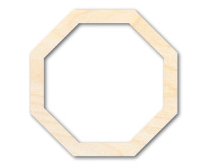 Unfinished Wood Octagon Outline Shape | DIY Craft Cutout | up to 46" DIY