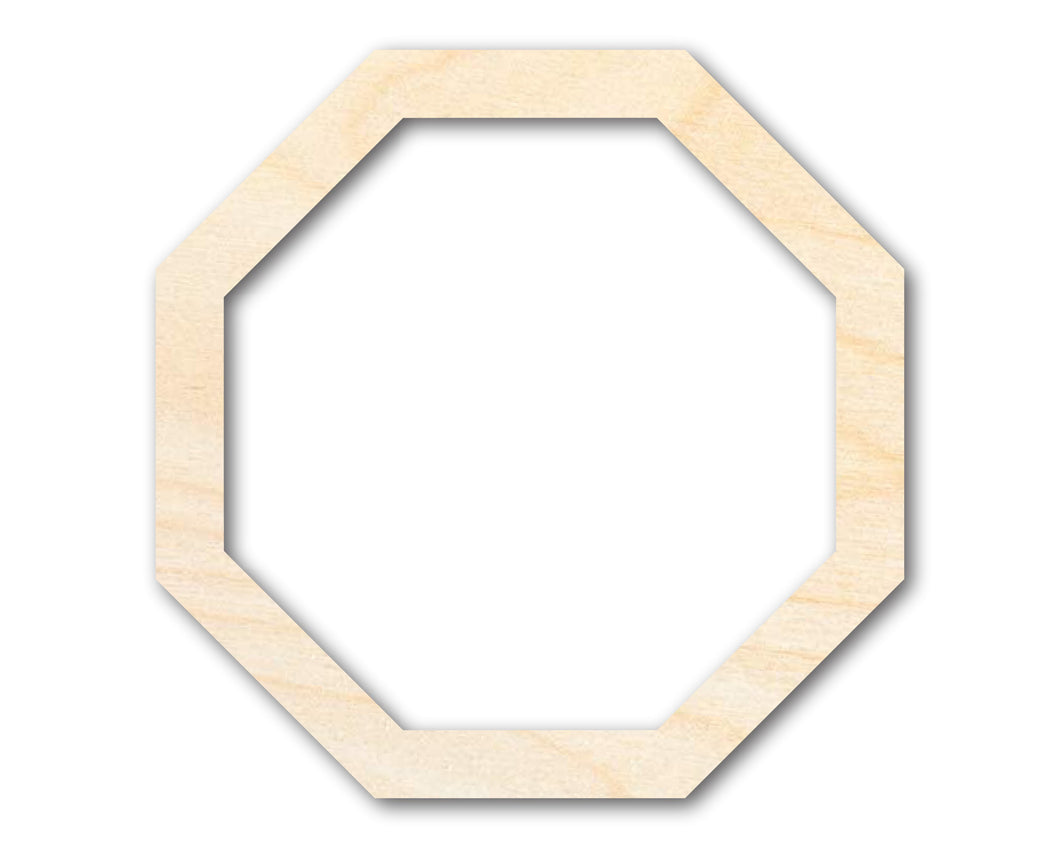 Unfinished Wood Octagon Outline Shape | DIY Craft Cutout | up to 46