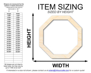 Unfinished Wood Octagon Outline Shape | DIY Craft Cutout | up to 46" DIY