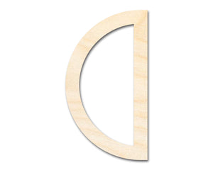 Unfinished Wood Half Circle Outline Shape | DIY Craft Cutout | up to 46" DIY