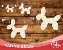 Load image into Gallery viewer, Unfinished Wood Balloon Dog Shape | DIY Craft Cutout | up to 46&quot; DIY
