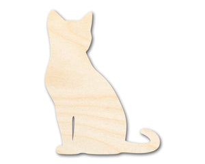 Unfinished Wood Spooky Sitting Cat Shape | DIY Craft Cutout | up to 46" DIY