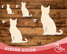 Load image into Gallery viewer, Unfinished Wood Spooky Sitting Cat Shape | DIY Craft Cutout | up to 46&quot; DIY
