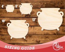 Load image into Gallery viewer, Unfinished Wood Cauldron Shape | DIY Craft Cutout | up to 46&quot; DIY
