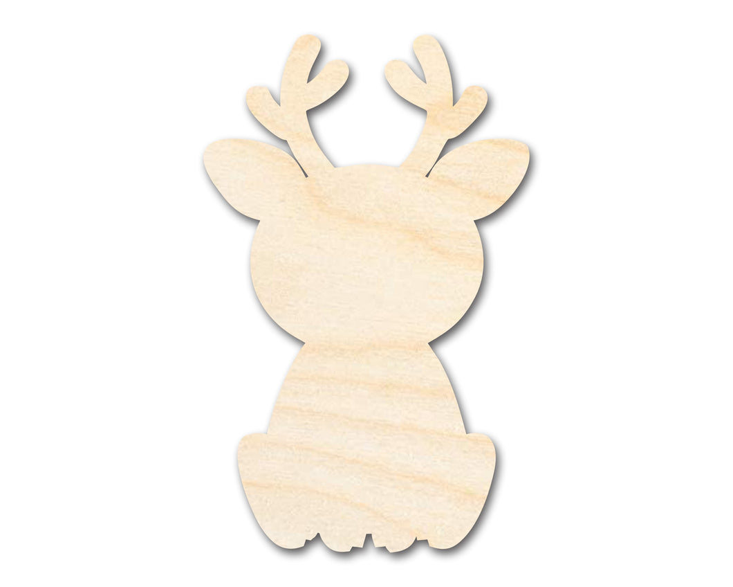 Unfinished Wood Cute Reindeer Shape | DIY Craft Cutout | up to 46