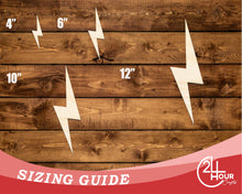 Load image into Gallery viewer, Unfinished Wood Lightning Bolt Shape | DIY Craft Cutout | up to 46&quot; DIY
