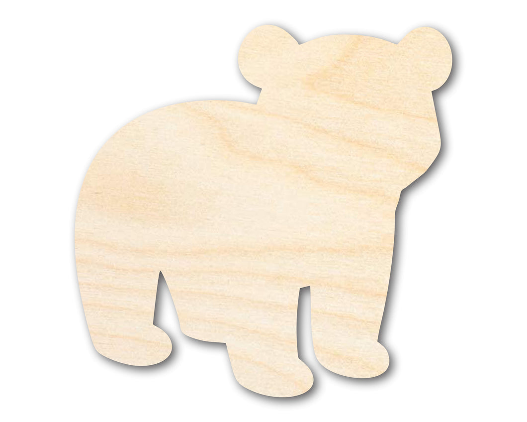 Unfinished Wood Cute Polar Bear Shape | DIY Craft Cutout | up to 46