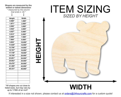 Unfinished Wood Cute Polar Bear Shape | DIY Craft Cutout | up to 46" DIY