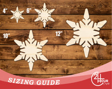 Load image into Gallery viewer, Unfinished Wood Chunky Snowflake Shape | DIY Craft Cutout | up to 46&quot; DIY
