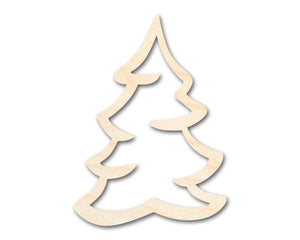 Unfinished Wood Snowy Tree Shape | DIY Craft Cutout | up to 46" DIY