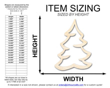 Load image into Gallery viewer, Unfinished Wood Snowy Tree Shape | DIY Craft Cutout | up to 46&quot; DIY
