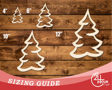 Load image into Gallery viewer, Unfinished Wood Snowy Tree Shape | DIY Craft Cutout | up to 46&quot; DIY
