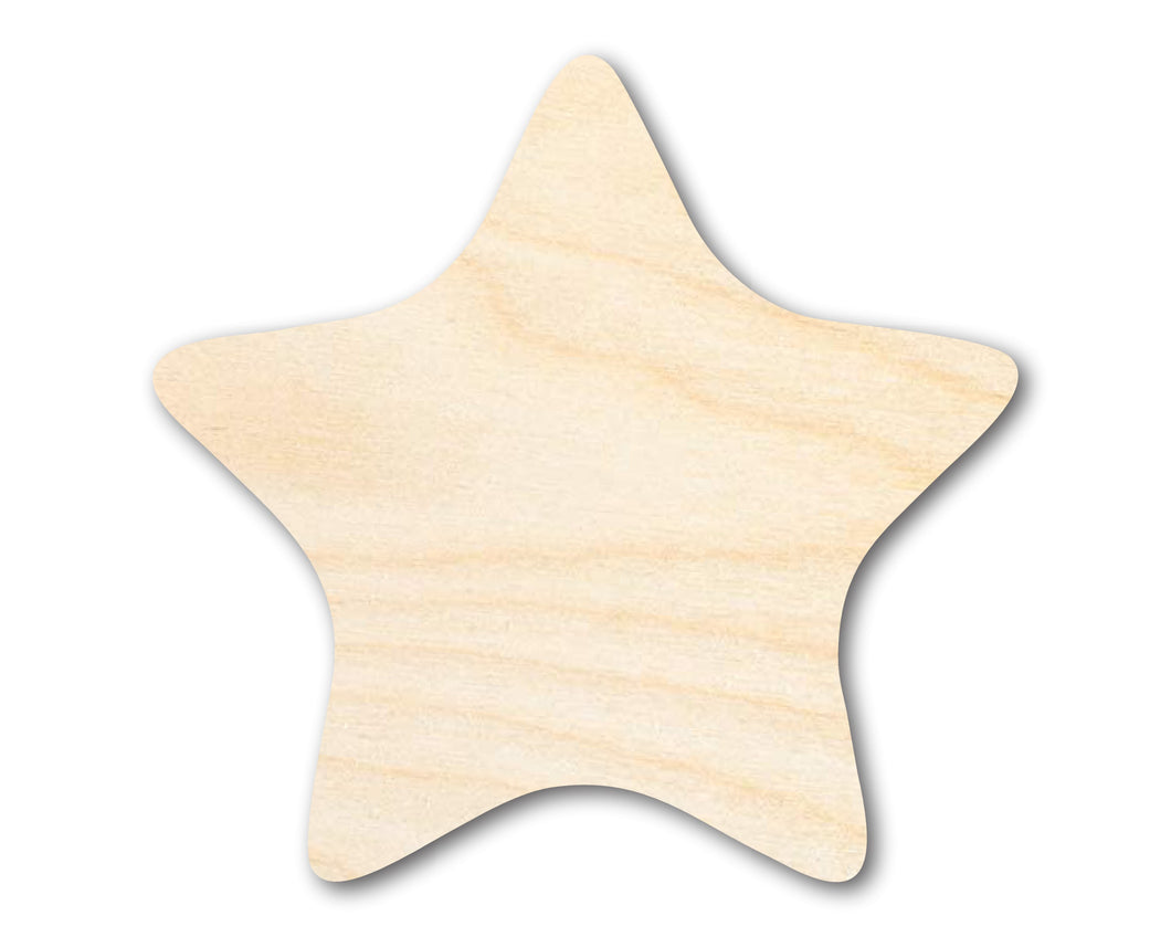 Unfinished Wood Cute Starfish Shape | DIY Craft Cutout | up to 46