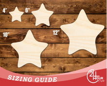 Load image into Gallery viewer, Unfinished Wood Cute Starfish Shape | DIY Craft Cutout | up to 46&quot; DIY
