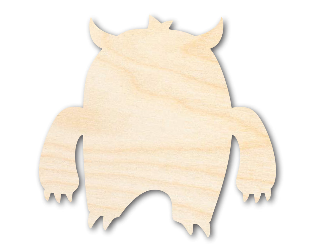 Unfinished Wood Angry Monster Shape | DIY Craft Cutout | up to 46