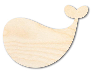 Unfinished Wood Cute Whale Shape | DIY Craft Cutout | up to 46" DIY