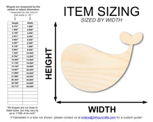 Load image into Gallery viewer, Unfinished Wood Cute Whale Shape | DIY Craft Cutout | up to 46&quot; DIY
