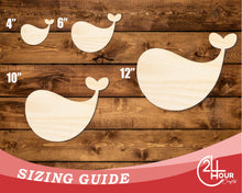 Load image into Gallery viewer, Unfinished Wood Cute Whale Shape | DIY Craft Cutout | up to 46&quot; DIY
