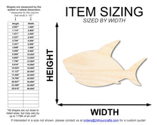 Load image into Gallery viewer, Unfinished Wood Cute Shark Shape | DIY Craft Cutout | up to 46&quot; DIY
