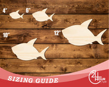 Load image into Gallery viewer, Unfinished Wood Cute Shark Shape | DIY Craft Cutout | up to 46&quot; DIY
