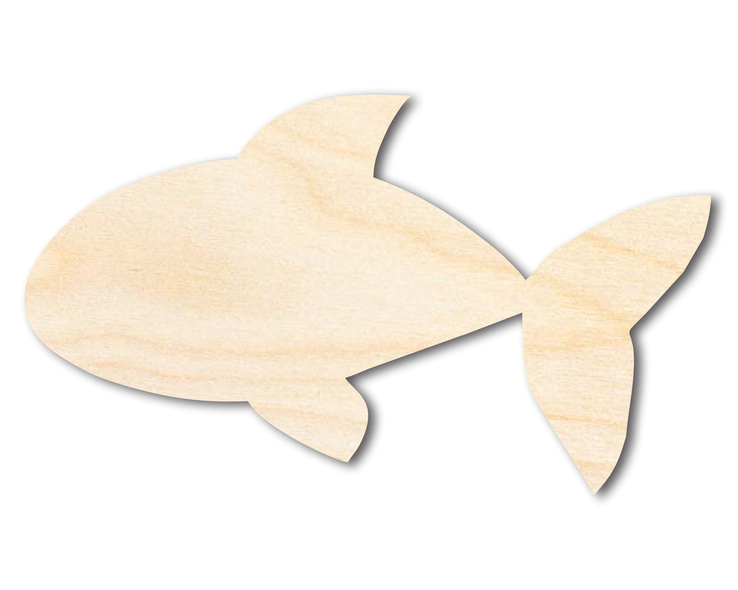 Unfinished Wood Cute Goldfish Shape | DIY Craft Cutout | up to 46