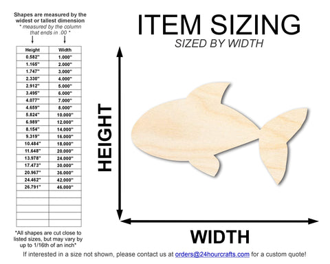 Unfinished Wood Cute Goldfish Shape | DIY Craft Cutout | up to 46" DIY