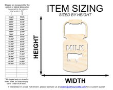 Load image into Gallery viewer, Unfinished Wood Milk Jug Shape | DIY Craft Cutout | up to 46&quot; DIY
