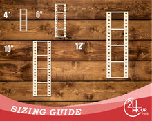 Load image into Gallery viewer, Unfinished Wood Film Strip Shape | DIY Craft Cutout | up to 46&quot; DIY
