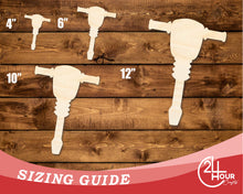 Load image into Gallery viewer, Unfinished Wood Jack Hammer Shape | DIY Craft Cutout | up to 46&quot; DIY
