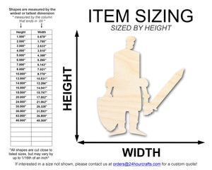 Unfinished Wood Cute Knight Shape | DIY Craft Cutout | up to 46" DIY