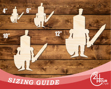 Load image into Gallery viewer, Unfinished Wood Cute Knight Shape | DIY Craft Cutout | up to 46&quot; DIY
