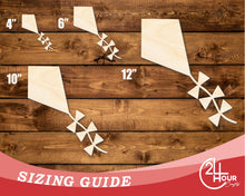 Load image into Gallery viewer, Unfinished Wood Kite Shape | DIY Craft Cutout | up to 46&quot; DIY
