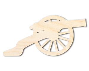 Unfinished Wood War Cannon Shape | DIY Craft Cutout | up to 46" DIY