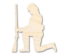 Load image into Gallery viewer, Unfinished Wood Kneeling Soldier Shape | DIY Craft Cutout | up to 46&quot; DIY
