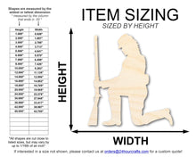 Load image into Gallery viewer, Unfinished Wood Kneeling Soldier Shape | DIY Craft Cutout | up to 46&quot; DIY
